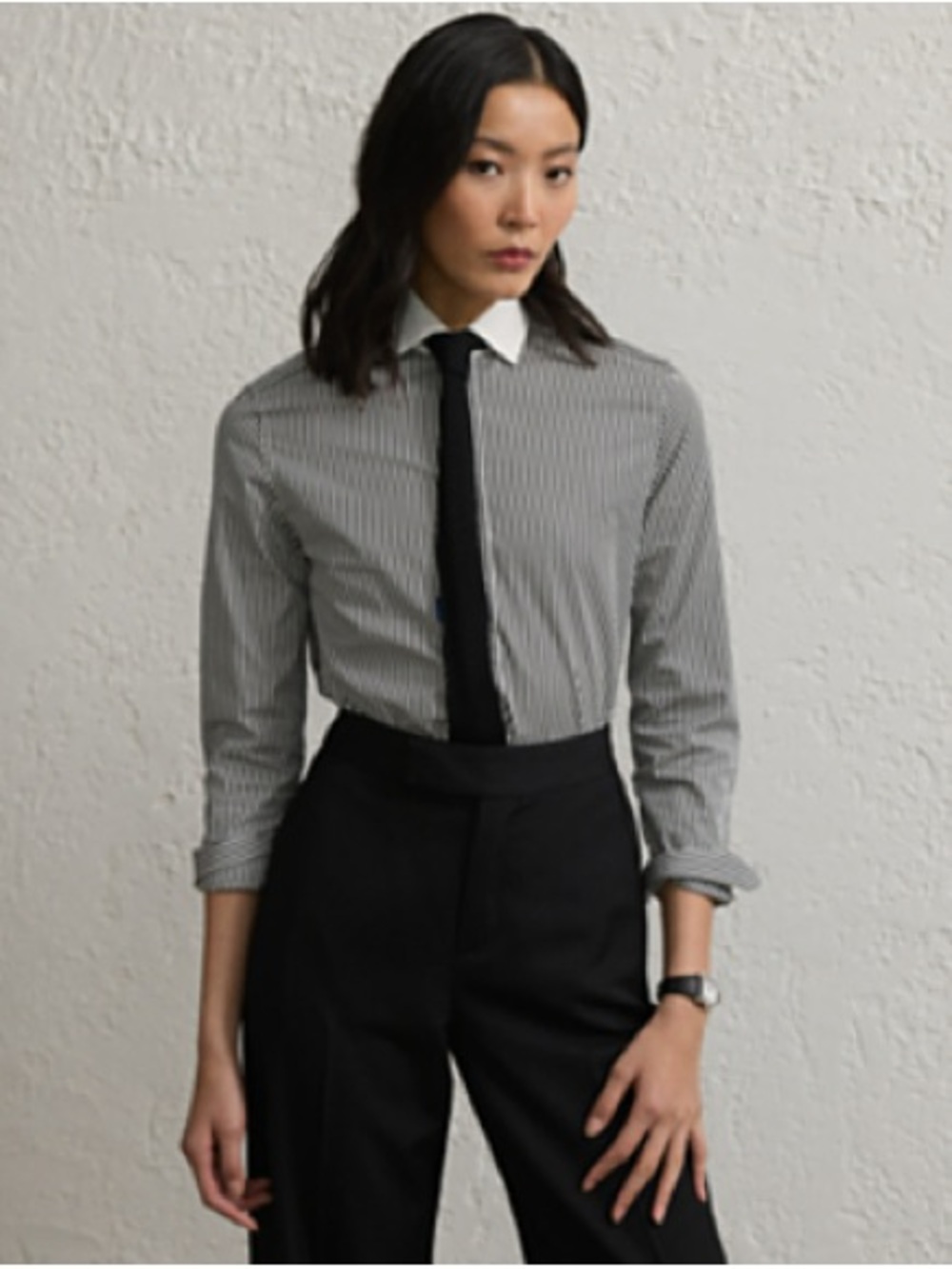 Ralph Lauren Black & White Pinstripe Button-Down Shirt